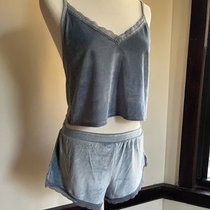 Dusky blue velvet intimate/pajama set